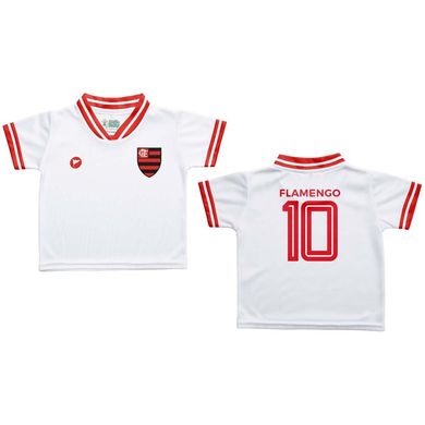 Camisa Flamengo Infantil Estilo 1 Branca Torcida Baby