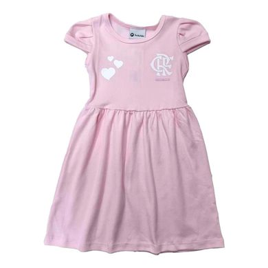 Vestido Flamengo Infantil Canelado Rosa Torcida Baby
