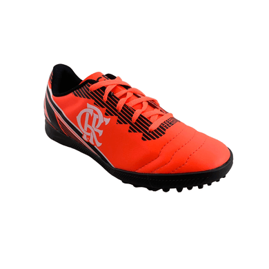 Chuteira Flamengo Infantil Society Coral/Preto/Branco OXN