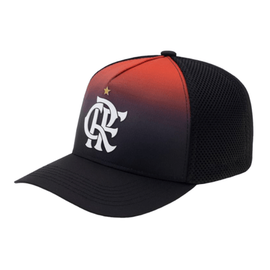 Boné Flamengo Aba Curva CRF Degradê Preto Super Cap