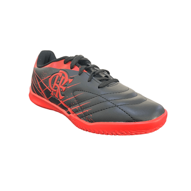 Chuteira Flamengo Infantil Futsal Preto/Vermelho OXN