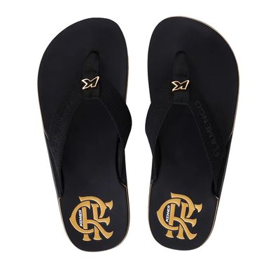 Chinelo Infantil Kenner NK6 Flamengo Preto e Dourado
