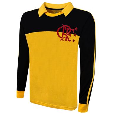 Camisa Flamengo Retrô Goleiro Manga Longa Amarela 1982 Liga Retrô