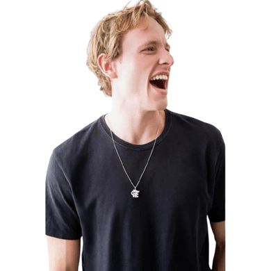 Pingente CRF em Prata 925 com Corrente de 42cm - Oficial Flamengo