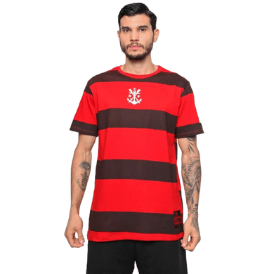 Camisa Listrada Flamengo Remo Vermelha e Preta Starter