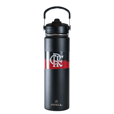 Garrafa Térmica Vácuo Straw Flask Arell 650ml Flamengo Black Listras
