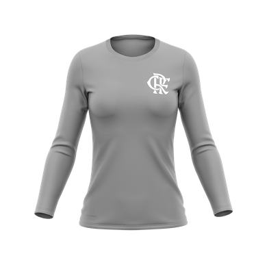 Camisa Flamengo Feminina Manga Longa Protection Cinza Braziline
