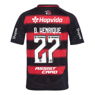Manto Flamengo Infantil Jogo 1Adidas 2025 – Com Kit Patrocínio – B. Henrique 27