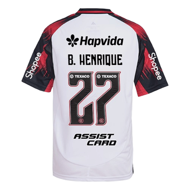 Manto Flamengo Infantil Jogo 2 Adidas 2025 – Com Kit Patrocínio – B. Henrique 27