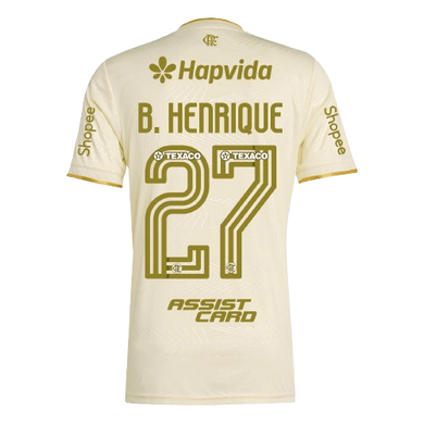 Manto Flamengo Infantil Jogo 3 Adidas 2025 – Com Kit Patrocínio – B. Henrique 27