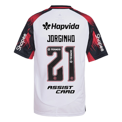 Manto Flamengo Infantil Jogo 2 Adidas 2025 – Com Kit Patrocínio – Jorginho 21