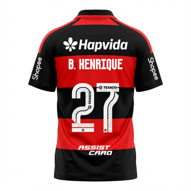 Manto Flamengo Jogo 1 Adidas 2026 – Com Kit Patrocínio – B. Henrique 27