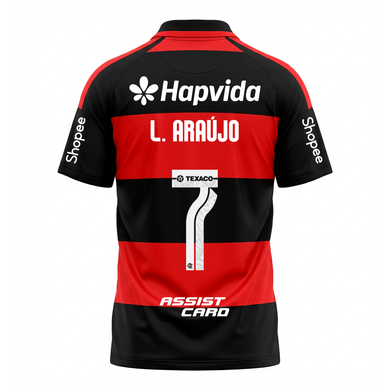 Manto Flamengo Jogo 1 Adidas 2026 – Com Kit Patrocínio – L. Araujo 7