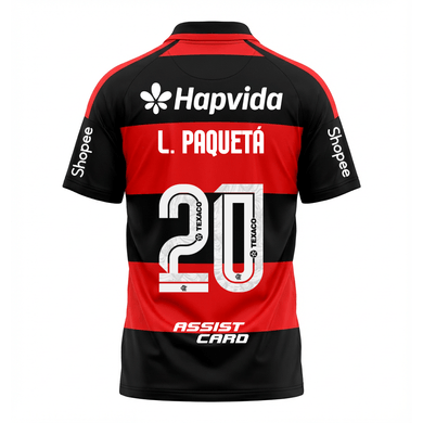 Manto Flamengo Jogo 1 Adidas 2026 – Com Kit Patrocínio – L. Paquetá 20